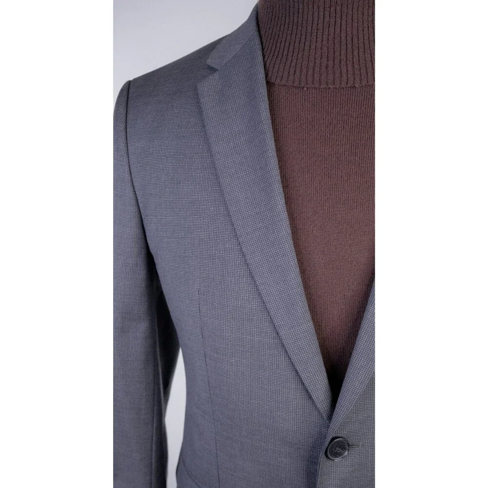 BOSS Hugo Boss Suit Jacket Sport Coat Blazer Sz 40R Houndstooth Wool 2-Button